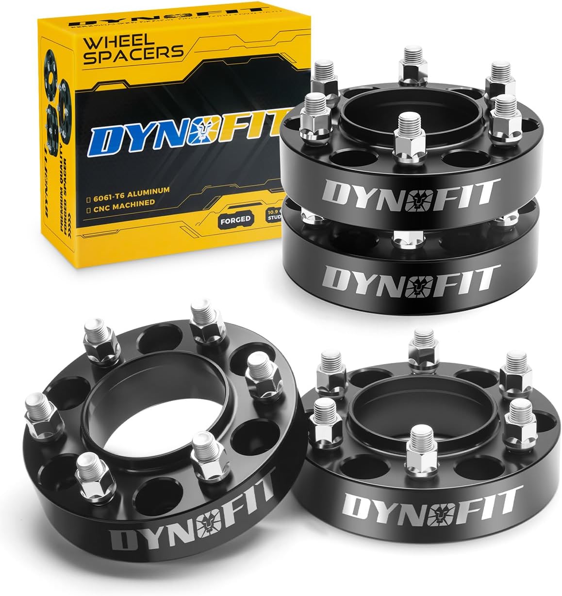 dynofit 6x5.5 Wheel Spacers 1.5inch for 2022-2026 Tundra, 2024+ Tacoma, 2025+ 4Runner, 4Pcs 6x139.7 Wheel Spacer with M14x1.5 Studs 95.2mm Bore Hubcentric Forged Spacer for Toyota & Lexus 6 Lug Truck