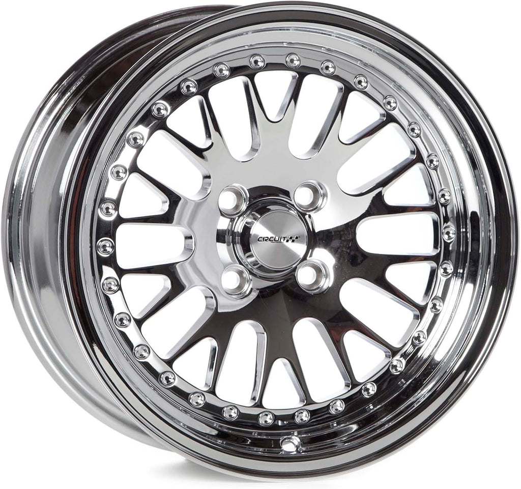 Circuit Performance CP21 15×8 Chrome Wheel 4×100 [+25mm] compatible with Honda Civic EK EG, Acura Integra, BMW E30, Mazda Miata