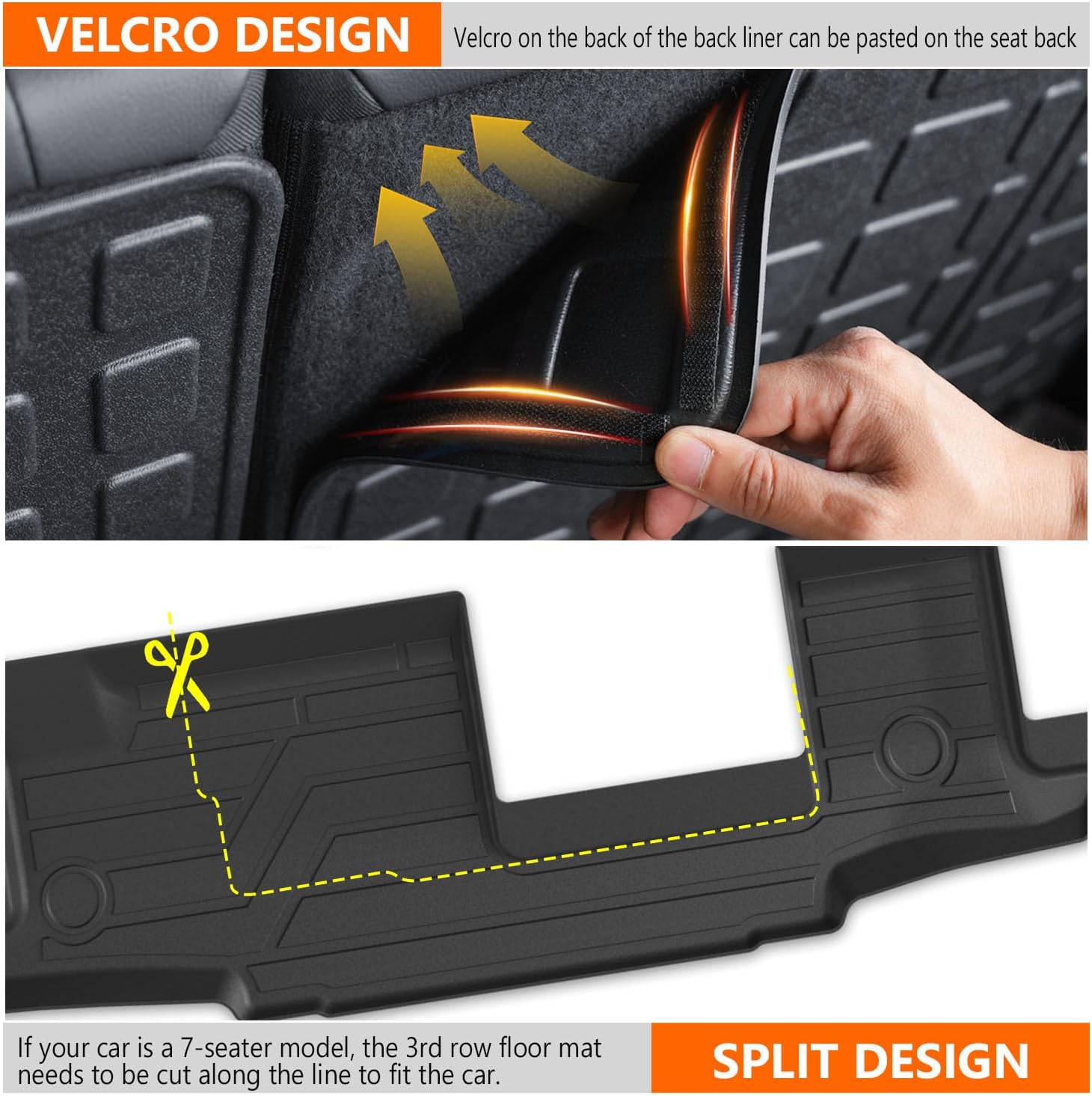 powoq Floor Mats Compatible with 2022-2026 Nissan Pathfinder Cargo Mat Floor Liner Back Seat Protector Replacement for 2022-2026 Nissan Pathfinder Accessories (Trunk Mat with Backrest Mat+Floor Mat)