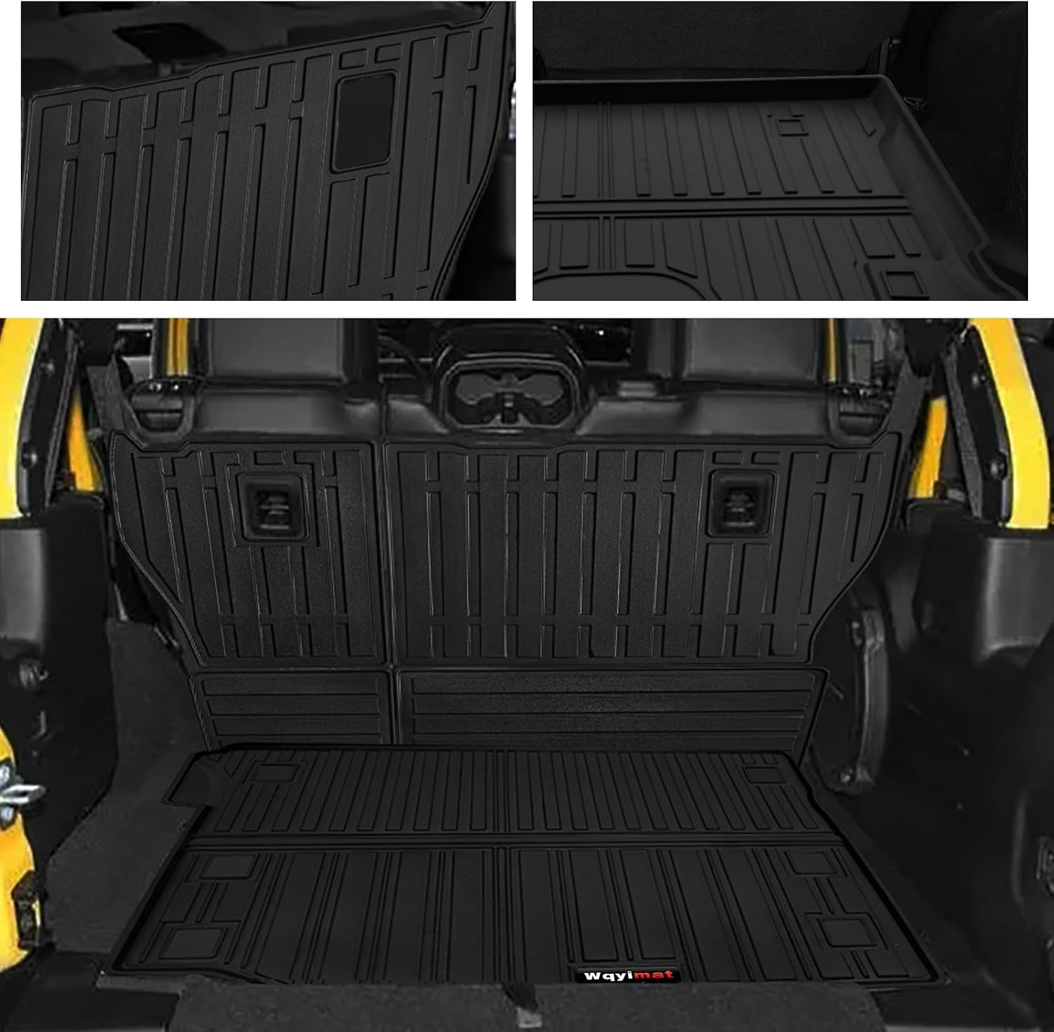Custom for 2018-2025 2026 Jeep Wrangler JL 4 Door Floor Mats Cargo Liner Backrest Mat Full Set All Weather TPE Rubber Protection Mat (for 2018-2026 Jeep Wrangler JL 4 Door)