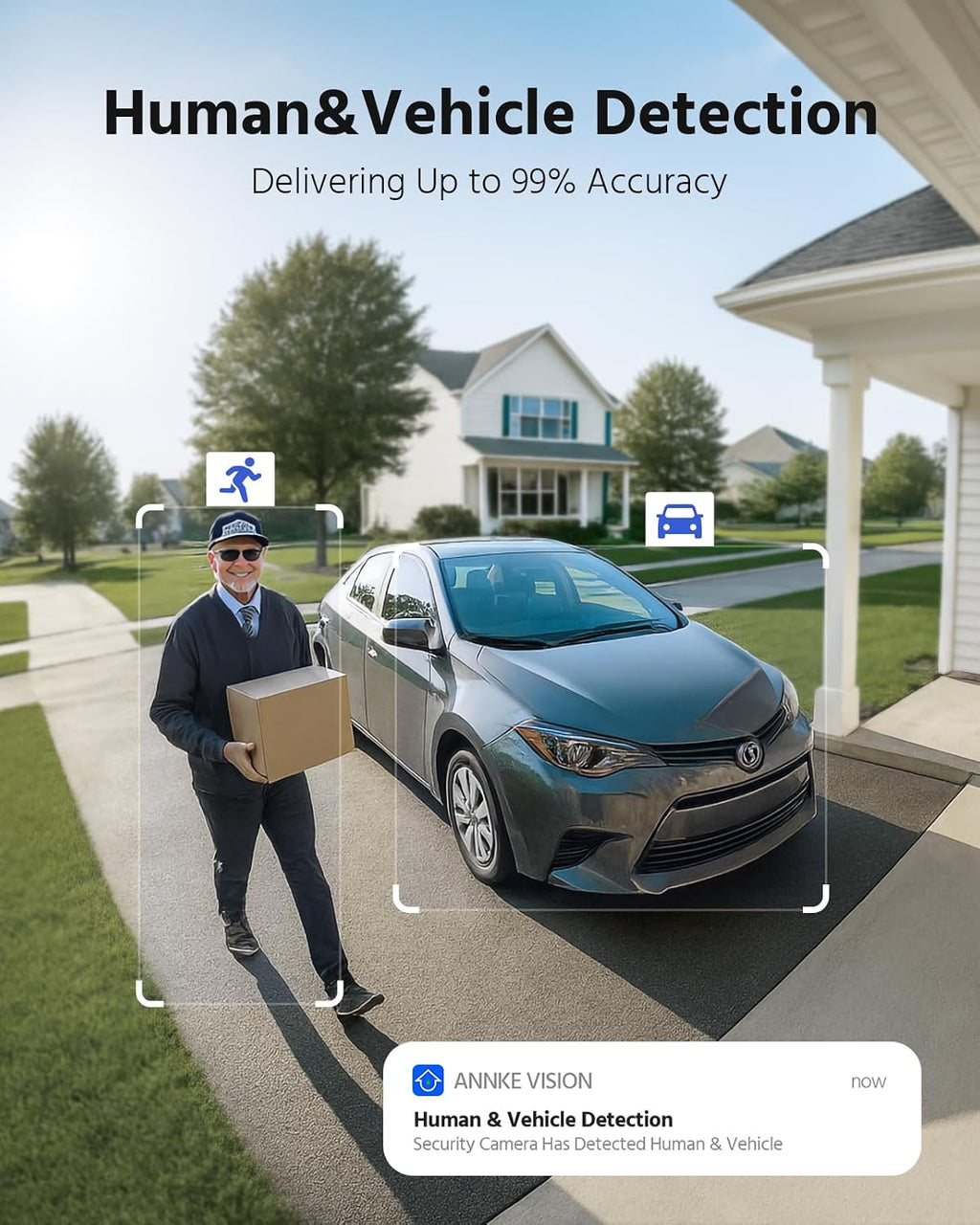 ANNKE FCD800 4K PoE Security Camera Outdoor with Dual Lens 180° Wide Angle, 8MP IP Surveillance Camera, Smart Dual Light, Color Night Vision, Person/Vehicle Detection, Two-Way Talk, IP67 Waterproof