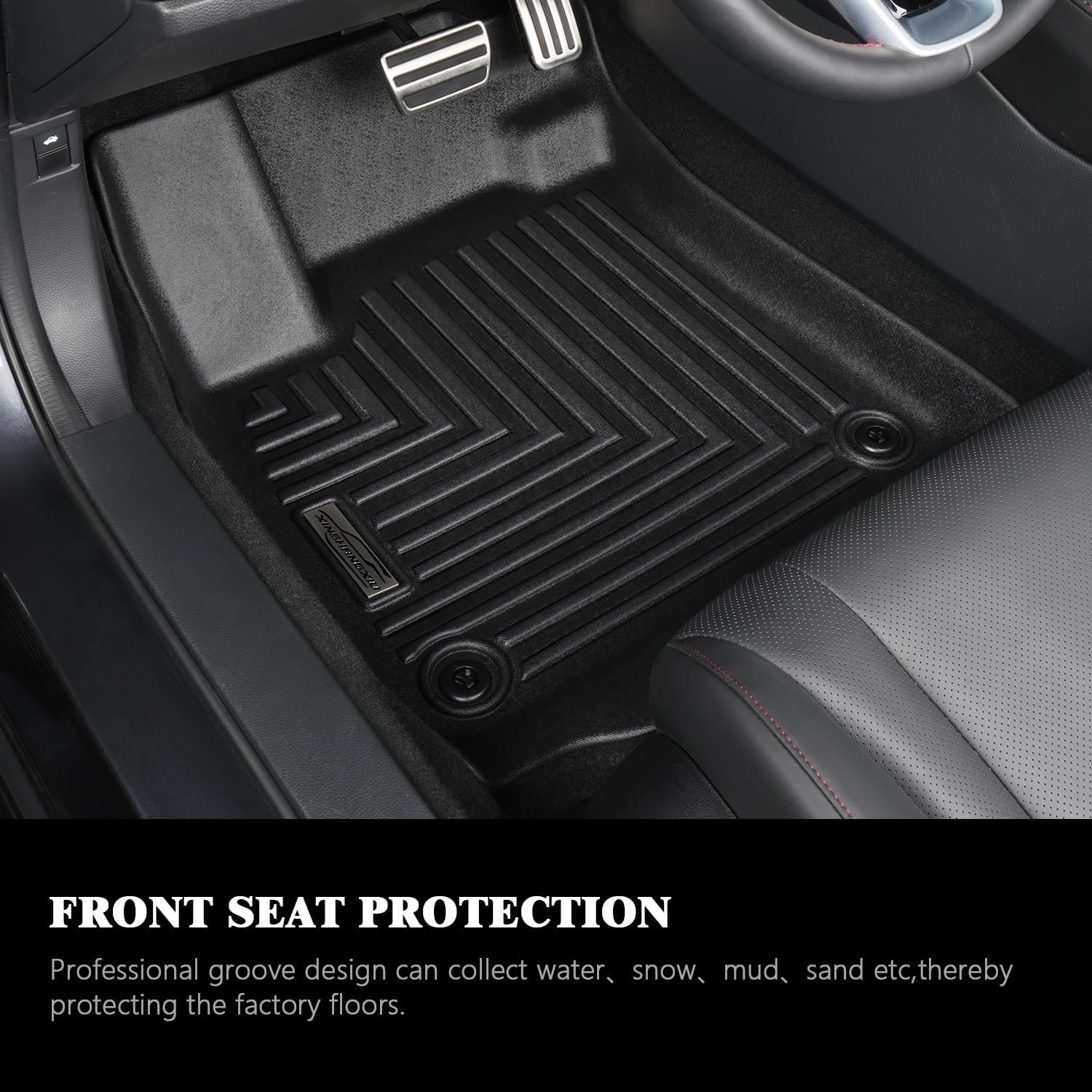 Floor Mats & Cargo Liner for 2006 2007 2008 2009 2010 2011 Honda Civic,1st 2nd Row with Trunk Mat,TPE All Weather Protection Slush Floor Liner Black
