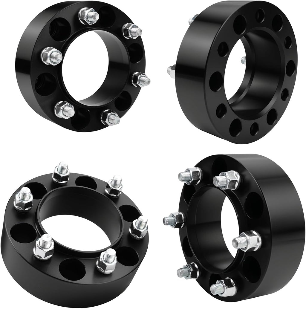 6x5.5 Wheel Spacers Hubcentric Real Forged Spacers Center Bore 106mm M12x1.5 Studs for Tacoma, 2'(50.8mm) 4Runner GX460 Tundra FJ Cruiser GX470 Sequoia Fortuner Ventury for 6 lug Set of 4 Black
