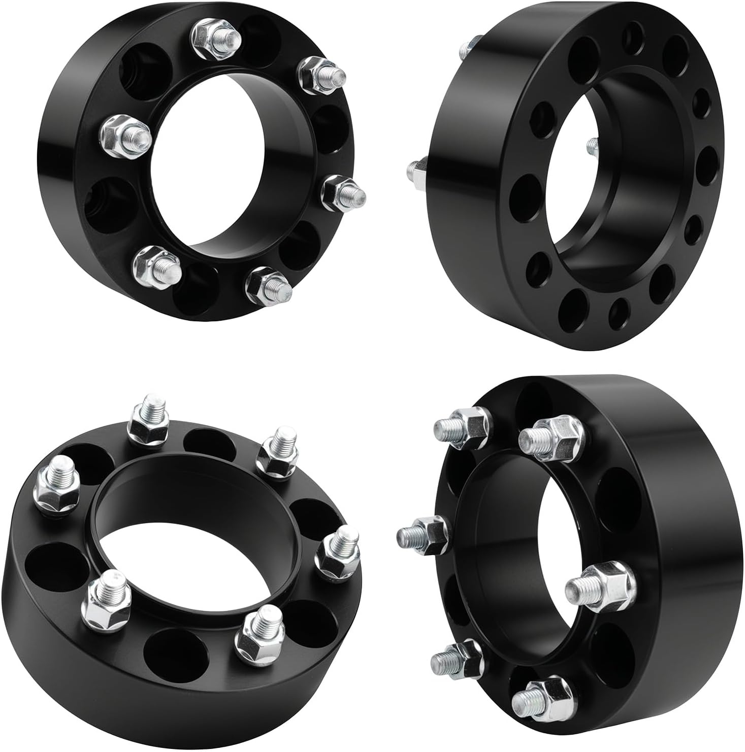 6x5.5 Wheel Spacers Hubcentric Real Forged Spacers Center Bore 106mm M12x1.5 Studs for Tacoma, 2'(50.8mm) 4Runner GX460 Tundra FJ Cruiser GX470 Sequoia Fortuner Ventury for 6 lug Set of 4 Black