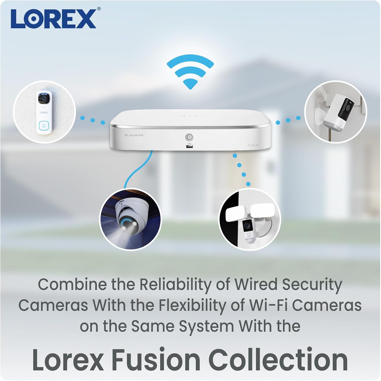 Lorex Fusion 4K Security Camera System w/ 2TB NVR - 8 Channel PoE Wired Home Security System w/ 6 Metal Cameras - Motion Detection, Color Night Vision, Weatherproof Outdoor Surveillance