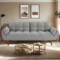 Convertible Futon Sofa Bed, Sleeper Couch Bed with Adjustable Backrests, Linen 3 Seater Small Couches for Small Spaces, Living Room, Bedroom(Gray, 75')