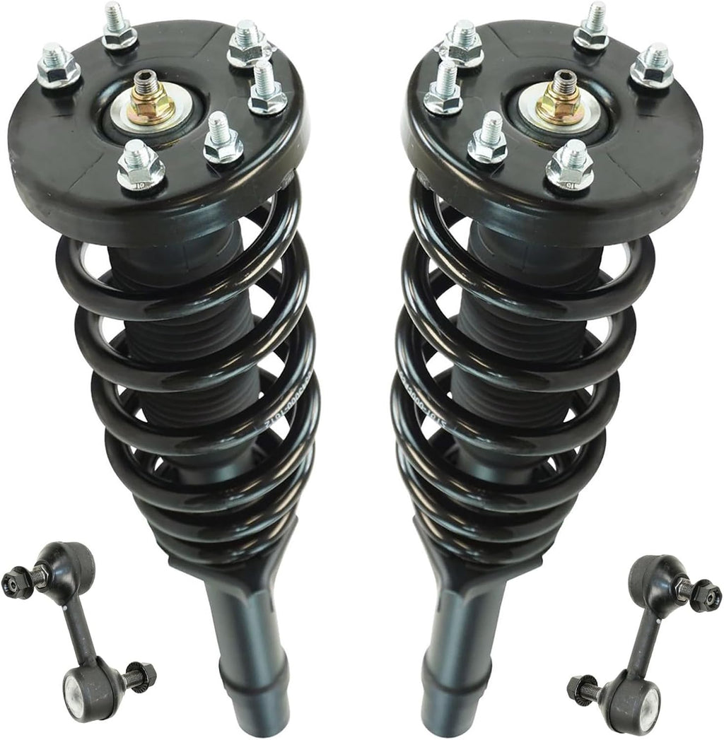 TRQ Front Suspension Kit Complete Strut & Coil Spring Assembly Sway Bar Stabilizer Link Compatible with 2009-2014 Acura TSX 2008-2012 Honda Accord