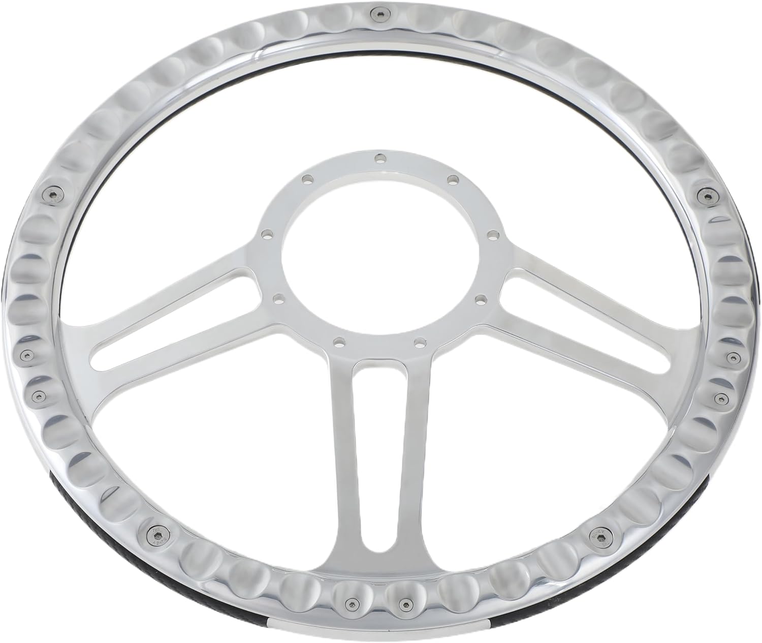 14'' Billet Trinity Half Wrap 9 Bolts Steering Wheel with 2'' Dish and Horn Button (Blue)
