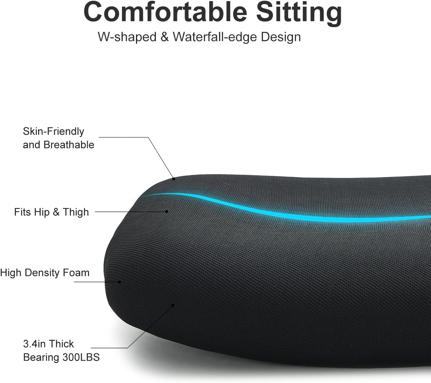 Ticova Ergonomic Office Chair - High Back Desk Chair with Adjustable Lumbar Support & 3D Armrest - 130°Reclining & Rocking Mesh ComputerChair with Thick Seat Cushion & Rotatable Headrest
