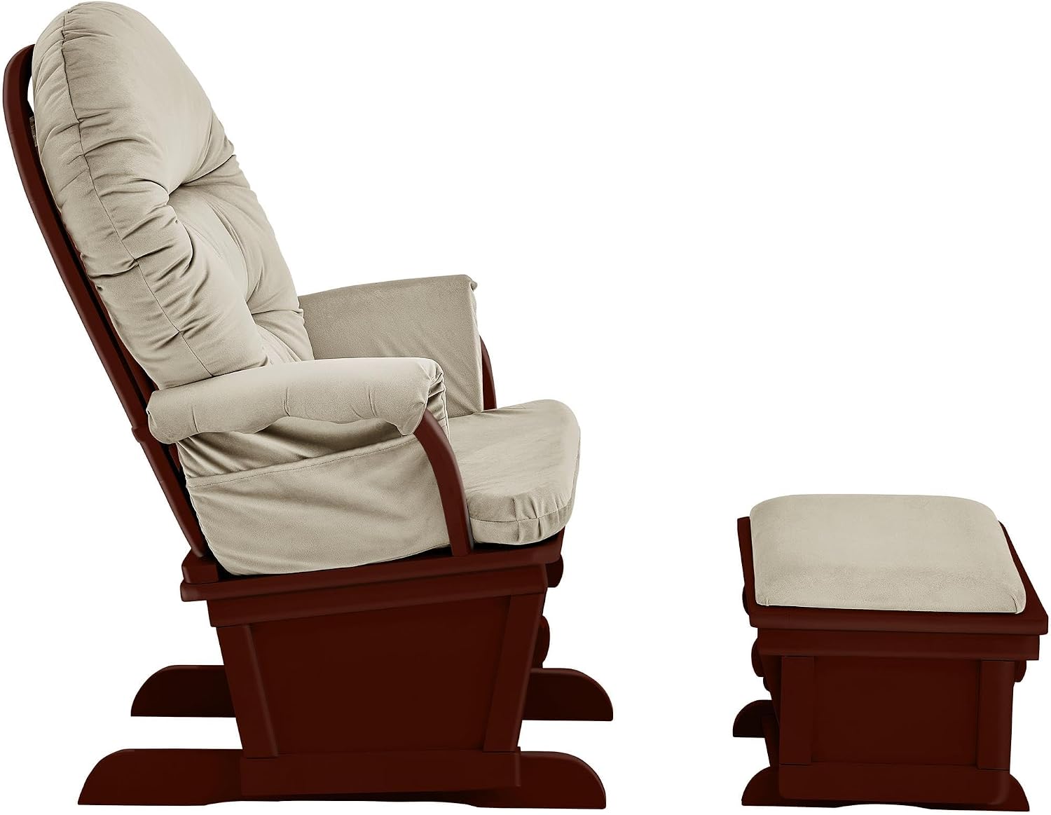 Suite Bebe Glider with Ottoman, Madison, Espresso and Beige - Quick Ship