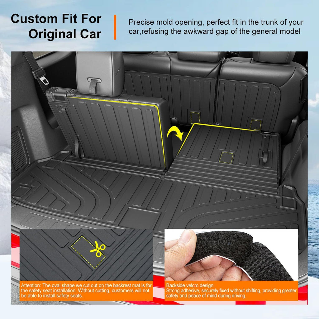 powoq 7 Seats Floor Mats Compatible with 2013-2020 Nissan Pathfinder Cargo Mat 13 Infiniti JX35 Floor Liner 14-20 Infiniti QX60 TPE Cargo Liner Replacement for 2013-2020 Pathfinder Accessories