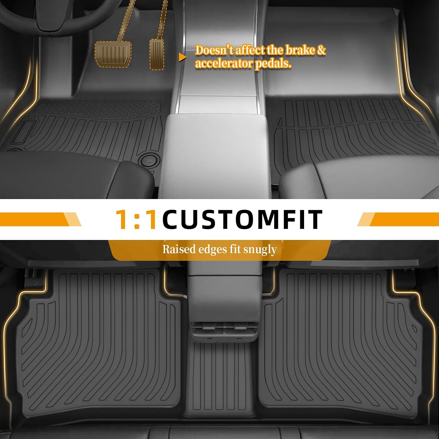 Floor Mats for Chevy Malibu 2016-2025, Custom Fit Chevrolet Malibu LS, RS, LT, Premier, 2023 Malibu Floor Mats, TPE Duty Anti-Slip 1st & 2nd Row & Cargo Liner,Cargo NOT for Hybrid 2017-2024 or Limited