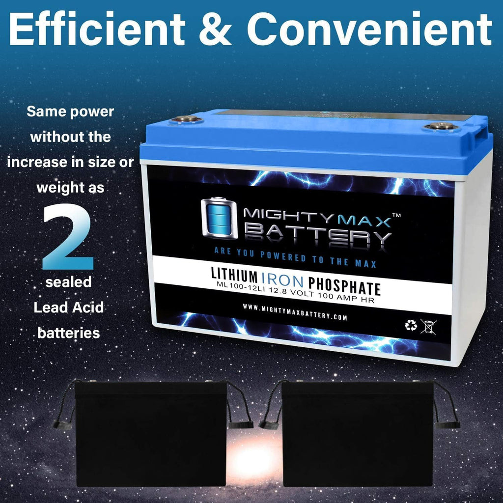 Mighty Max Battery 12V 100AH Lithium Battery Replaces Goal ZeroYeti 1250 Solar Generator