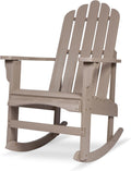 Shine Company Marina Adirondack Porch Rocker, Indoor Outdoor Wood Rocking Chair, Graystone