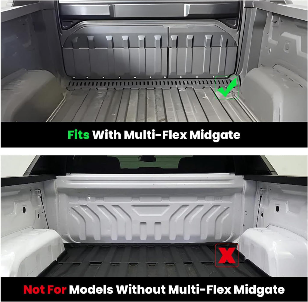 LASFIT Floor Mats for Chevrolet Chevy Silverado EV & GMC Sierra EV 2024-2026 (Fit Multi-Flex Midgate, Not Fit Without Multi-Flew Midgate), All Weather TPE Custom Fit Floor Liners