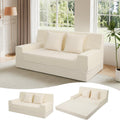 MeMoreCool Boneless Folding Queen Sofa Bed – Corduroy Convertible Futon Sleeper Couch with Foam Core & Pillow, Washable Cover, Space-Saving Floor Sofa for Living Room, Guest Bedroom, Apartment