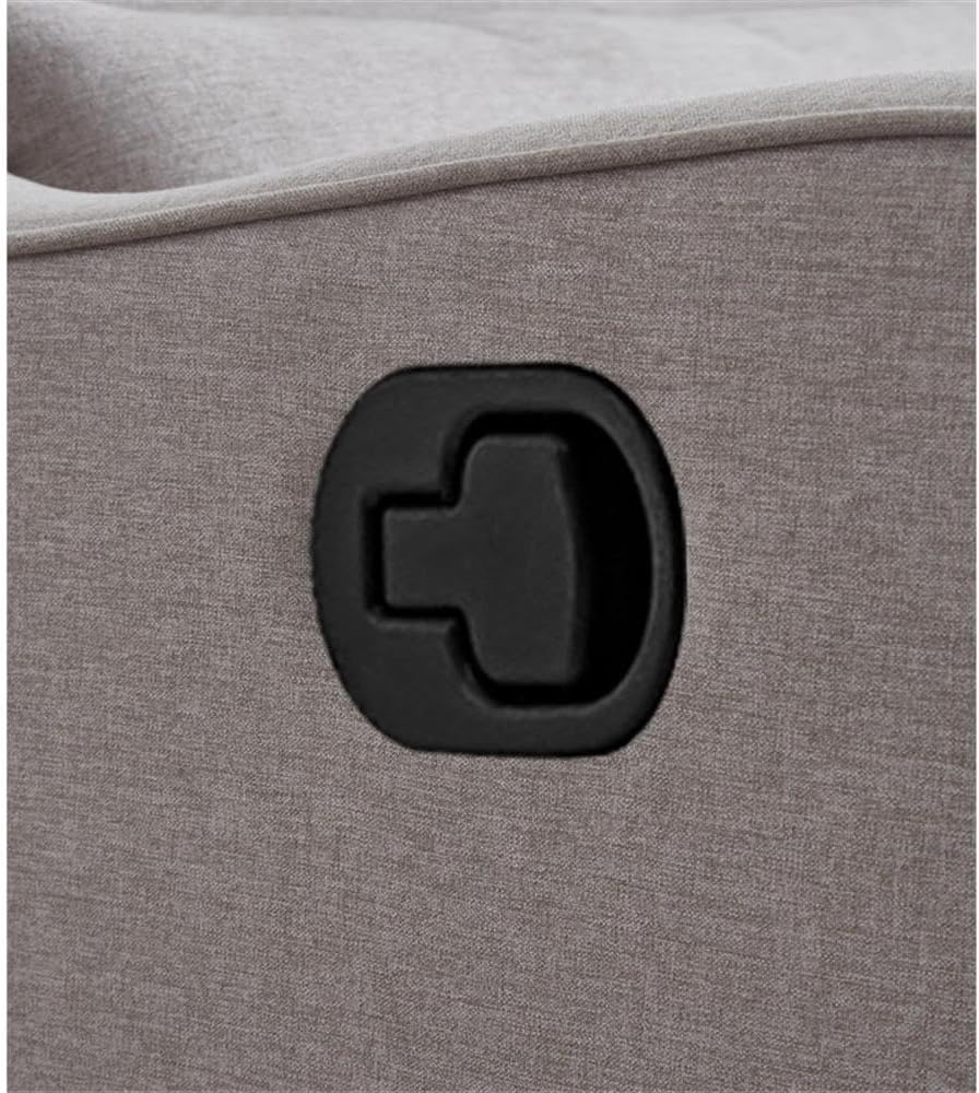 Pemberly Row Premium Fabric Glider Manual Recliner Nursery Rocking Chair for Living Room, Kids Room, Rocker Swivel Recliner with USB Port in Gray