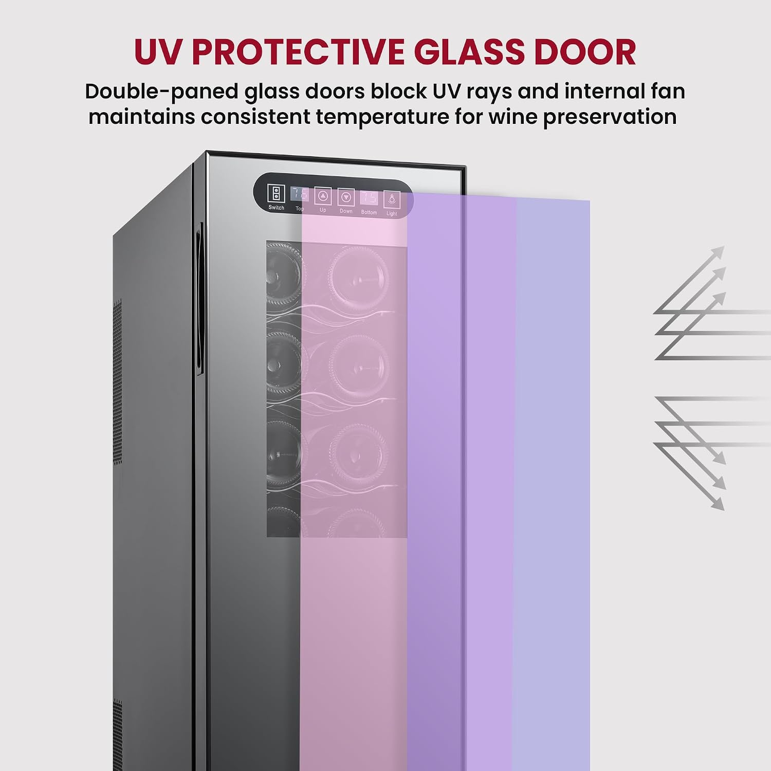 Koolatron Urban Series 18 Bottle Slim Dual Zone Wine Cooler, Thermoelectric Wine Fridge, Freestanding Wine Refrigerator for Home Bar, Kitchen, Apartment, Condo, Cottage