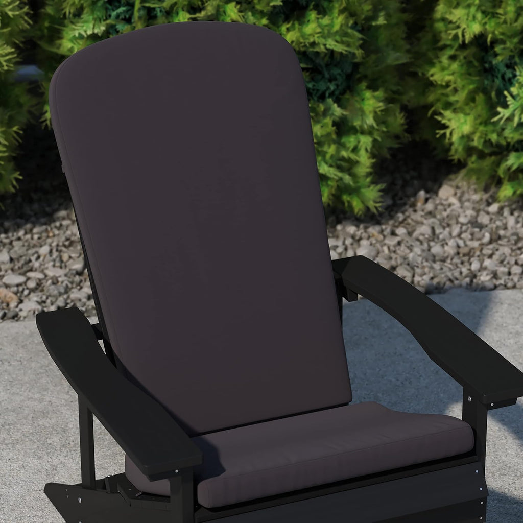 Flash Furniture Set of 2 All-Weather High Back Adirondack Chair Cushions in Gray