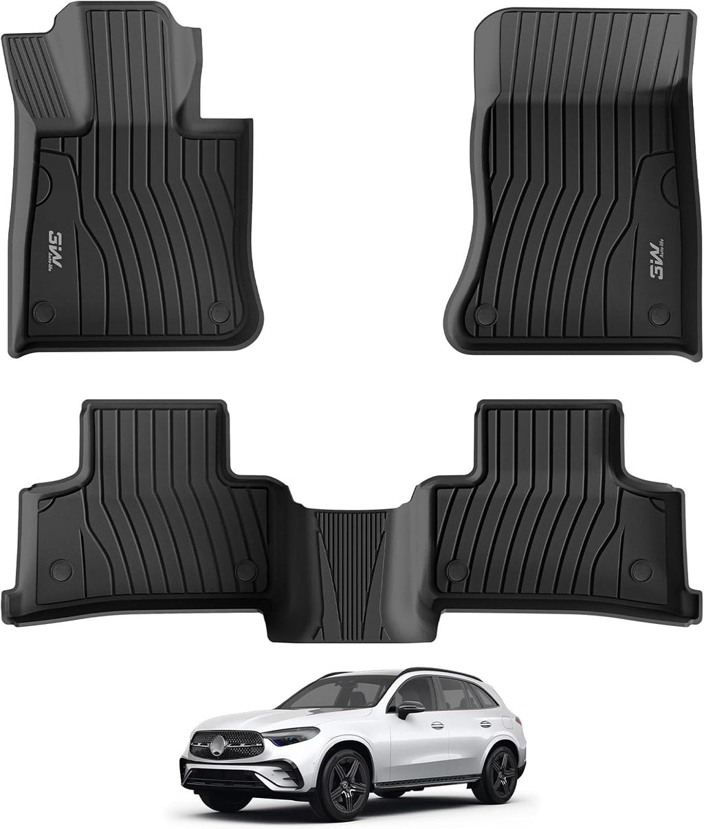 3W Floor Mats for Benz GLC 2023-2026(Coupe Only for 2024-2026), TPE All Weather Custom Fit Floor Liner for Benz Accessories GLC300/GLC350e/GLC43 AMG/GLC 63 AMG S E