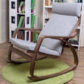 Rocking Chair Indoor, Glider Rocking Chair with High Backrest, Modern Accent Chair Nursery Chair with Wood Legs, Comfy Armchair Rocking Chairs for Living Room, Bedroom, Offices,Gray b