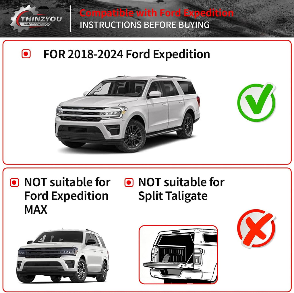 Floor Mats Compatible with 2018-2024 Ford Expedition (Not for Max Models) Cargo Mat Cargo Liner TPE 2023 Expedition 7 Seats Accessories (Trunk Mat+Backrest Mats+Floor Mats)