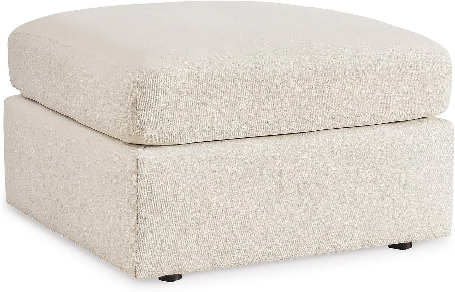 Signature Design by Ashley Modmax Contemporary Stain Resistant Upholstered Oversized Accent Ottoman with Non-Skid Legs, White