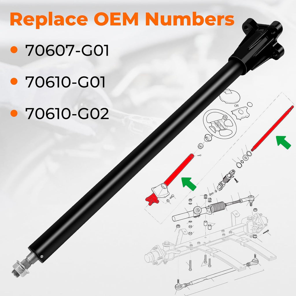 Golf Cart Steering Shaft and Column Rebuild Kit 70607-G01 Compatible with EZGO TXT Golf Cart 2001-up, with 4 Bolt Steering Mount, Replace for 70610-G01, 70610-G02