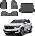 Car Floor Mats and Cargo Liner for Kia Seltos 2021-2025 4Pcs | Waterproof All Weather Durable 3D Auto Floor Liner | Car Interior Accessories