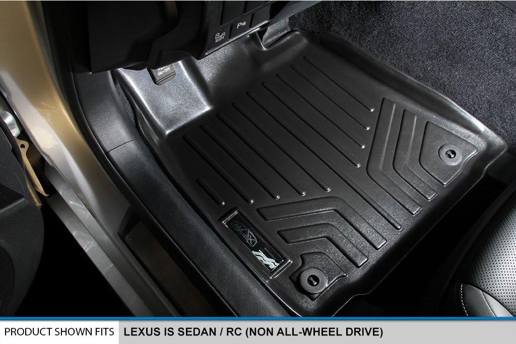 MAXLINER Floor Mats 2 Rows and Cargo Liner Set Black for 2014-2019 Lexus IS Sedan Rear Wheel Drive Only