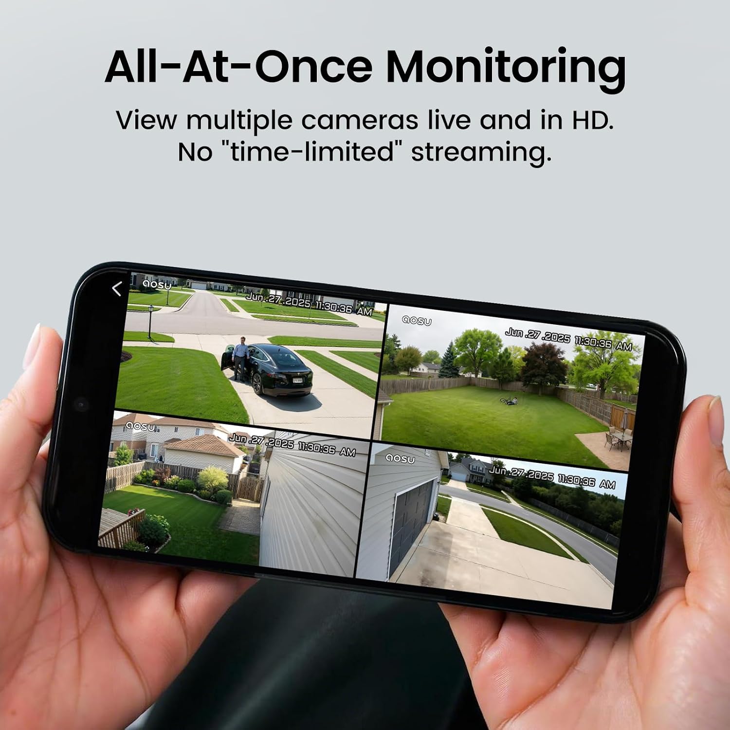 aosu SolarCam D1 Max 2-Cam Kit, 4K Solar Security Cameras Outdoor Wireless, 360° Pan & Tilt Coverage, Auto Tracking, Color Night Vision, No Subscription Required, Local Storage up to 1TB