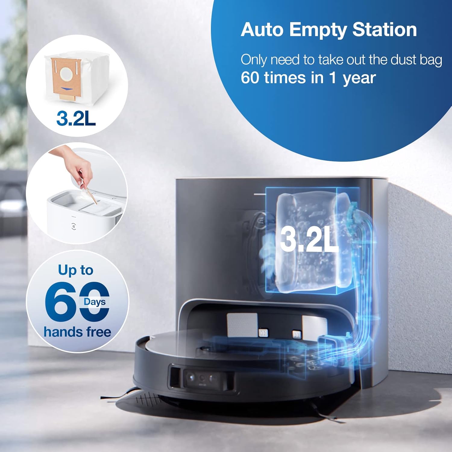 ECOVACS R-OZX1PLUS DEEBOT X1 PLUS Robotic Vacuum Cleaner Auto Empty Station + AIVI 3D + TrueMapping 2.0 + AI Voice Assistance - Certified Refurbished