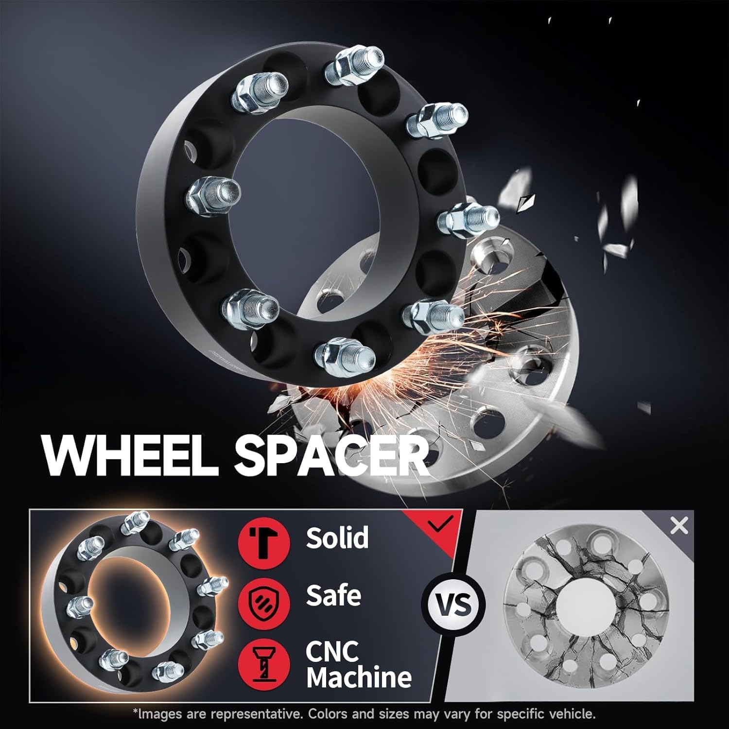 UIU 5X4.25 Wheel Spacers Forged 1.25'(32mm) 5x108mm to 5x114.3mm Thread Pitch M12x1.5 Hub Bore 73.1mm Set of 4 Adapters for Ford Taurus 3.5L 2008-2012,Transit Connect 2.5L 2014-2017 & More
