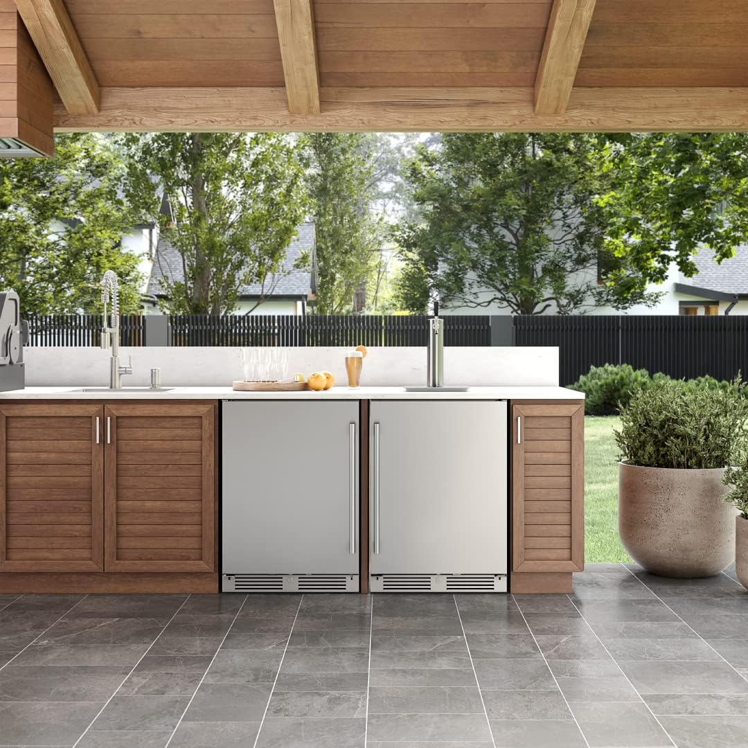 Zephyr Presrv™ 24' Stainless Steel Outdoor Kegerator & Beverage Cooler -Freestanding Fridge and Keg Beer Cooler - Compatible with Multiple Keg Configurations (Tap Kits sold separately)
