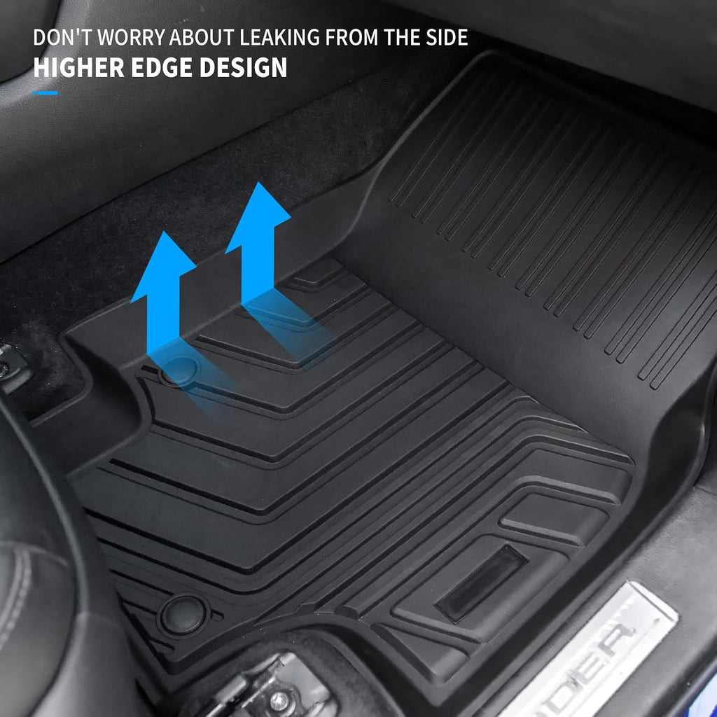 Bomely Floor Mats Compatible with 2020-2026 Toyota Highlander Cargo Liner Back Seat Cover Hybrid Fuel 2025 7 Seats Highlander Accessories (2020-2026,Floor Mats+Trunk Mat with Backrest Mat)