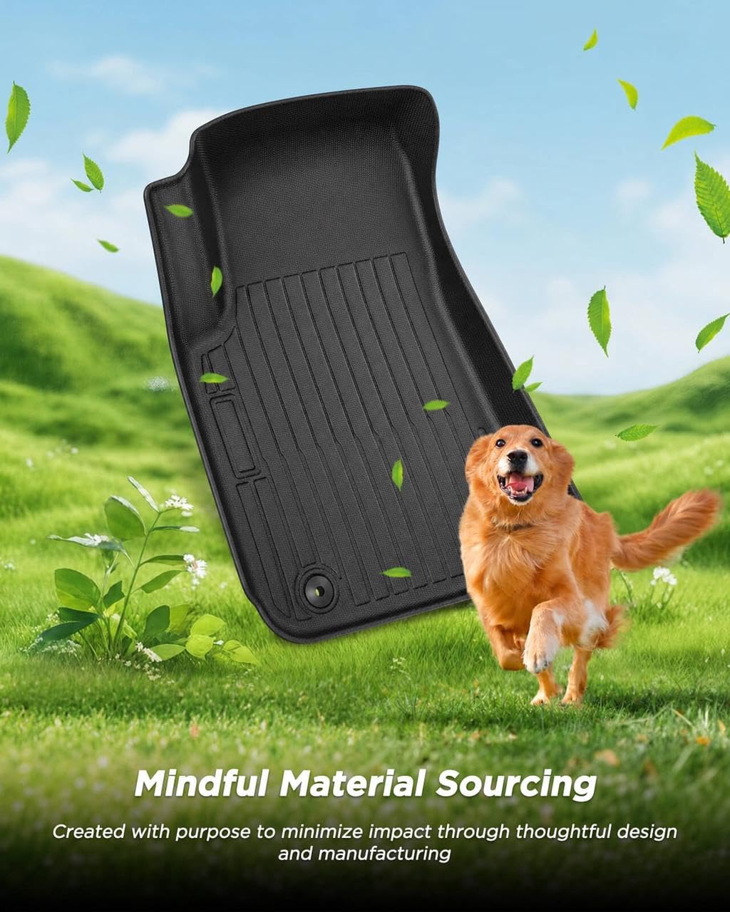 Car Floor Mats for Porsche Macan 2014-2025 2026 4PCS Full Set Not for EV | All Weather Full Coverage Floor Liners Heavy Duty Waterproof Long-Lasting Macan T/S/Turbo/GTS Accessories TPE Rubber Carpet