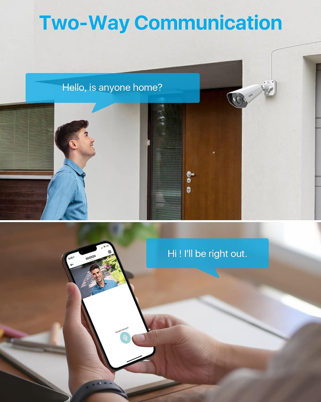 ZOSI 16CH 4K PoE Security Camera System with 2 Way Audio,H.265+ 8MP 16CH NVR with 4TB HDD for 24/7 Recording,8X 5MP PoE IP Cameras Indoor Outdoor with Person Vehicle Detection,Color Night Vision