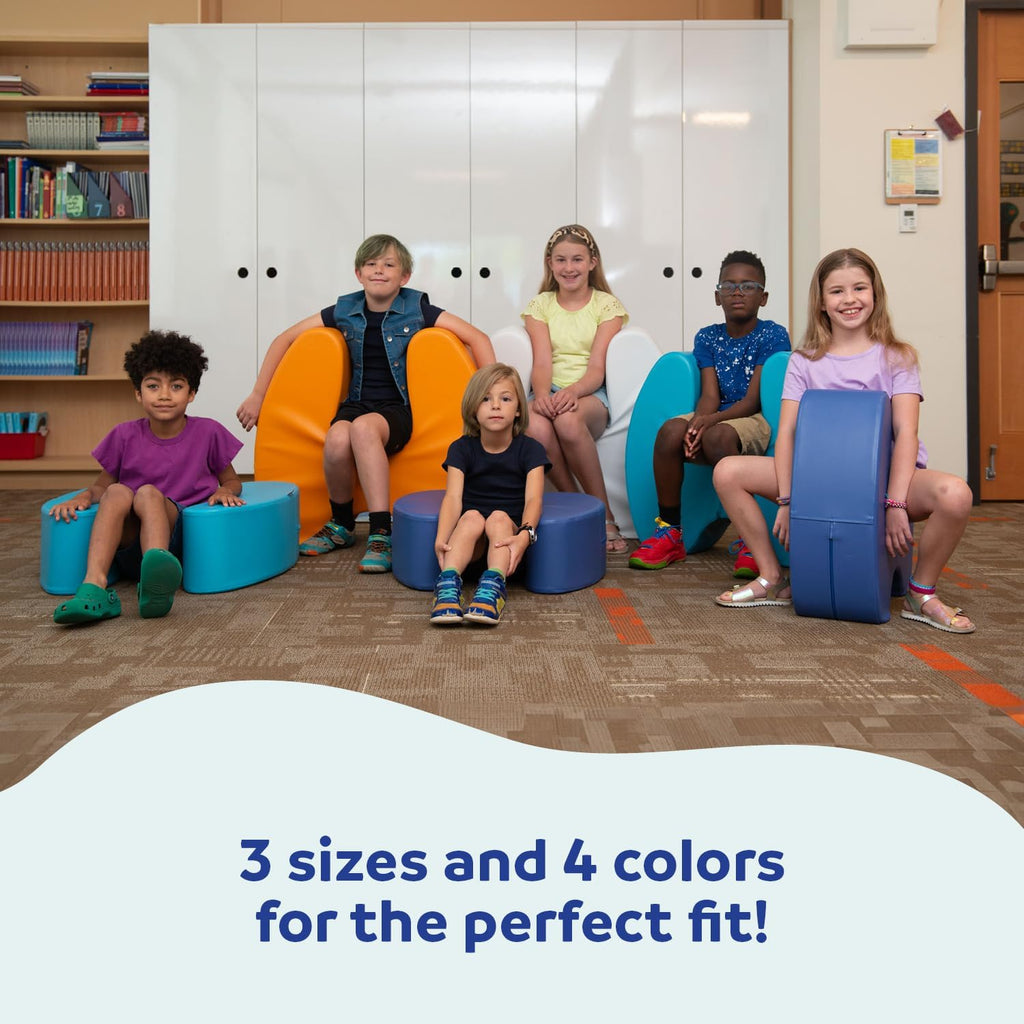 Fun and Function SensaSoft Squeezie Seat - Flexible Seating for Kids - Sensory Chair - Squeeze Chair for Kids - Large - White