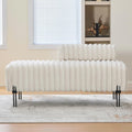 NIOIIKIT 49.6' Modern Loveseat Sofa Couch, Upholstered Accent Sofa with Golden Legs and Adjustable Backrest, Small Faux Fur Couches for Bedroom, Living Room, Compact Small Space (Beige)