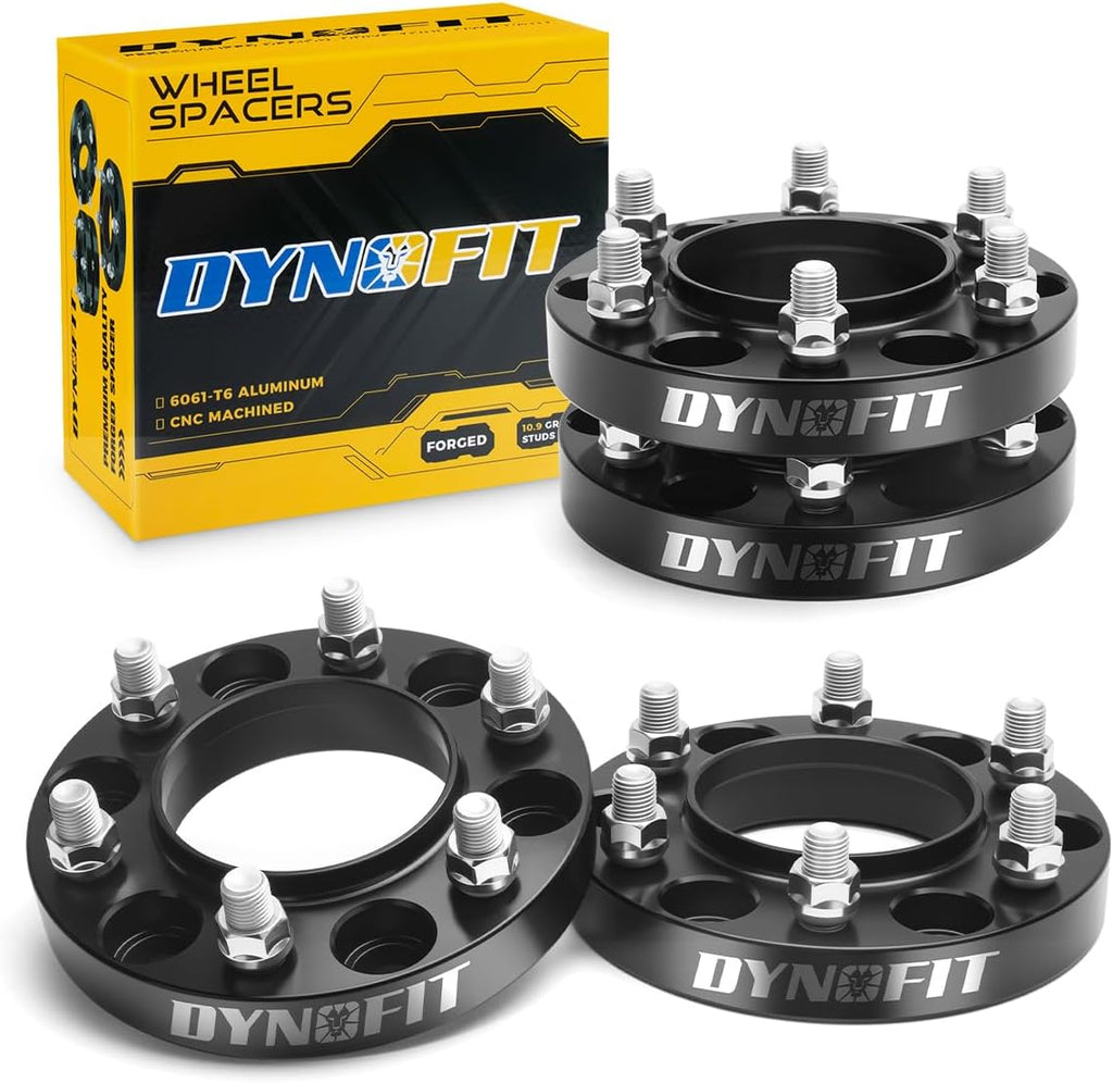 dynofit 1' 6x5.5 Wheel Spacers Hub Centric for 2022-2026 Tundra,Forged 4Pcs 95.2mm M14x1.5 Spacers for 2025+ 4Runner/2024+ Tacoma/Sequoia/Land Cruiser 6x139.7 6-Lug Truck