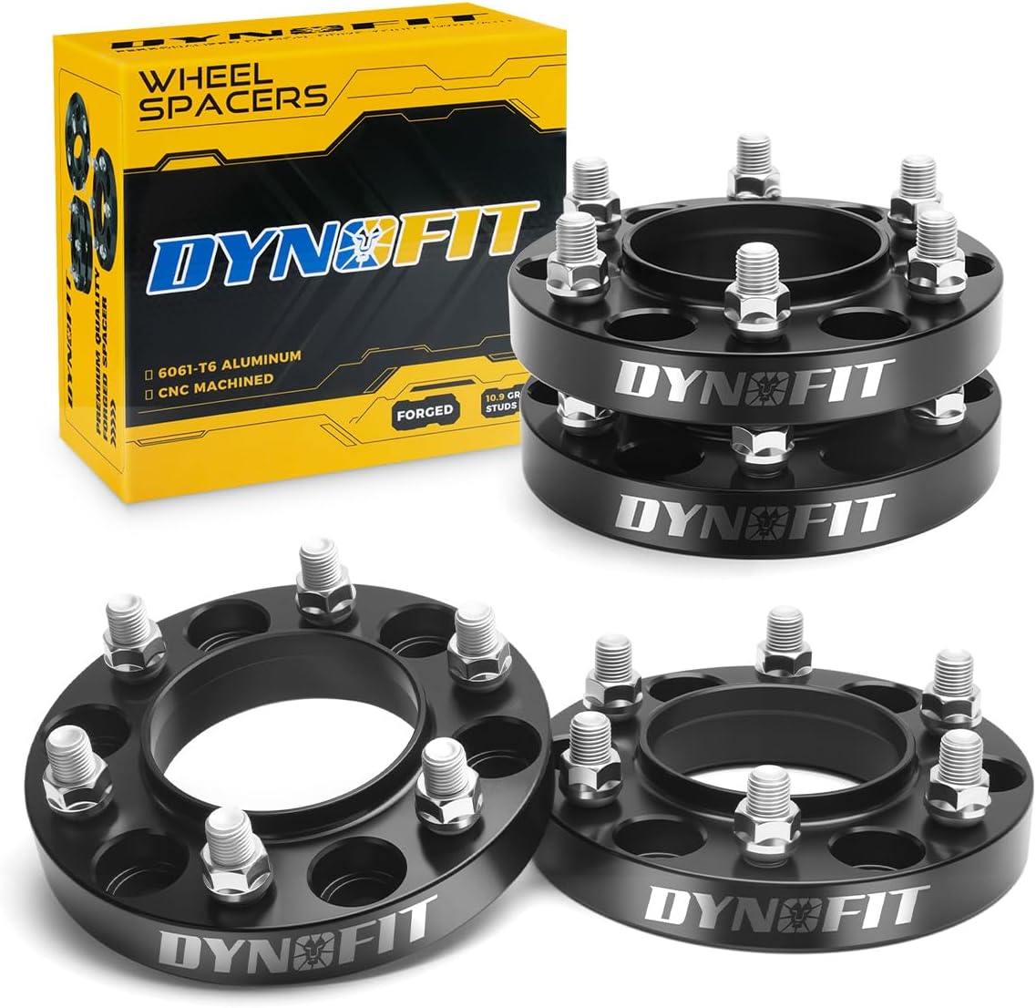 dynofit 1' 6x5.5 Wheel Spacers Hub Centric for 2022-2026 Tundra,Forged 4Pcs 95.2mm M14x1.5 Spacers for 2025+ 4Runner/2024+ Tacoma/Sequoia/Land Cruiser 6x139.7 6-Lug Truck