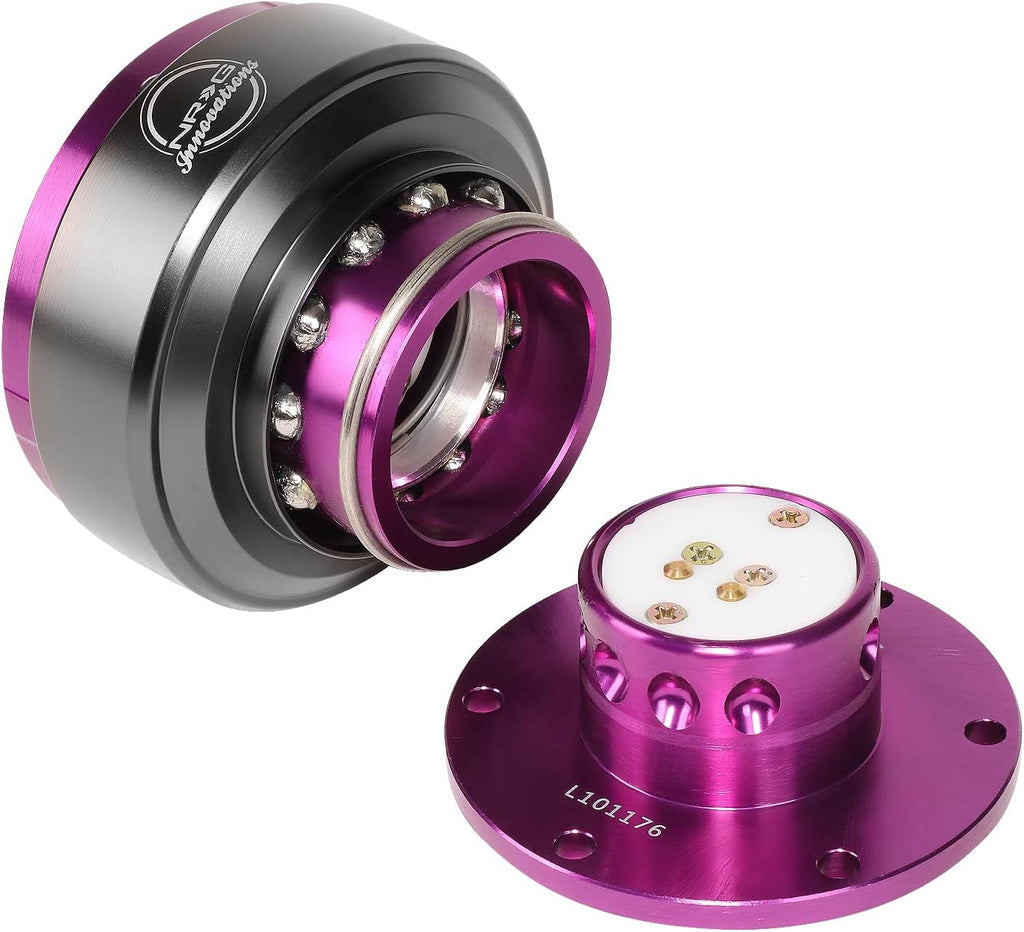 NRG Innovations Steering Wheel Quick Release Kit with Titanium Ring,Purple Body, NRG-SRK-200PP-TI