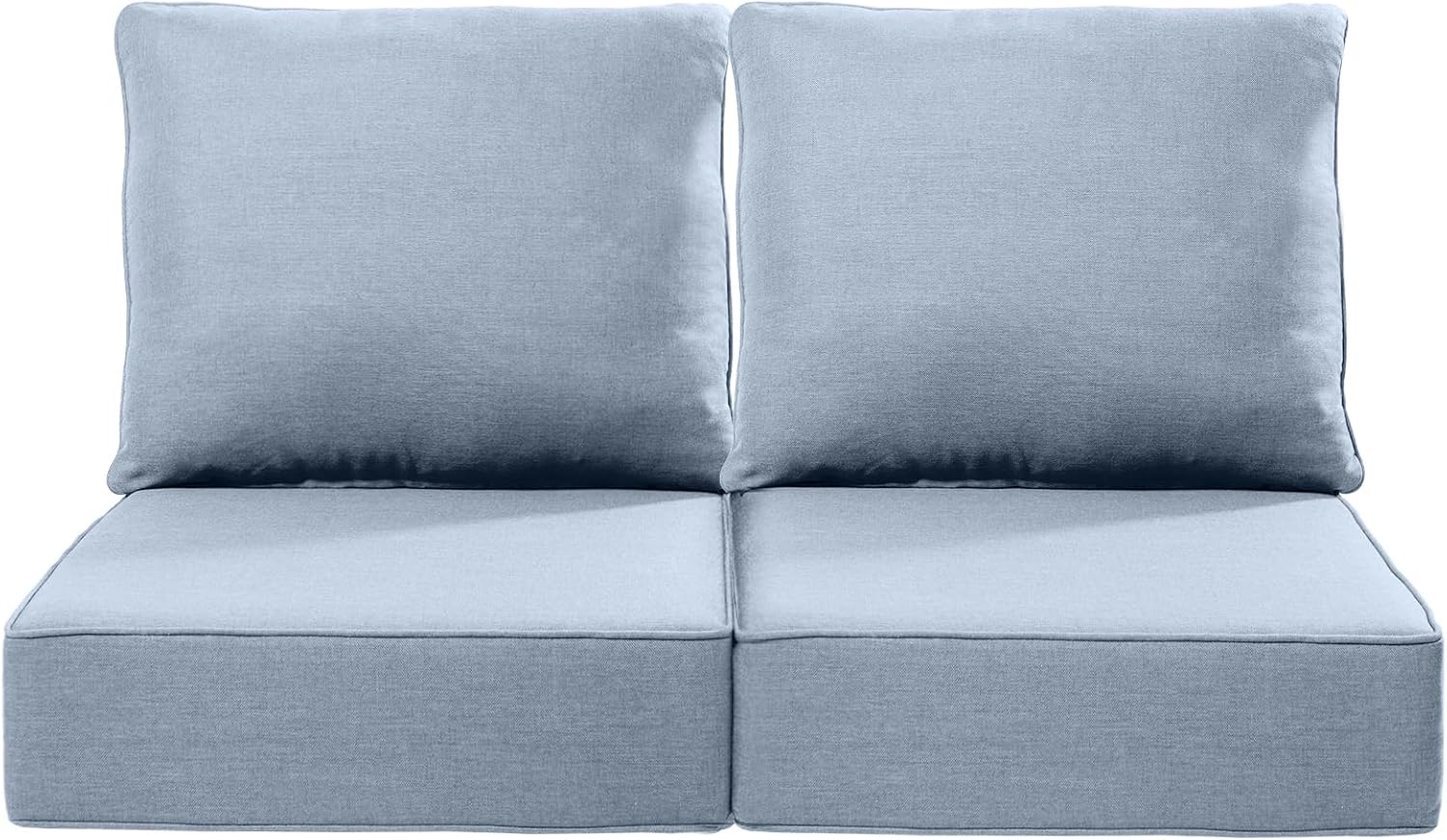Luxury 24x24x6 Inch Outdoor Chair Cushions - Set of 2 Water Resistant Comfortable Patio Seat Cushion for Porch Rattan Dining Rocker Glider Chairs Loveseat Couch Sectional Sofa - Baby Blue