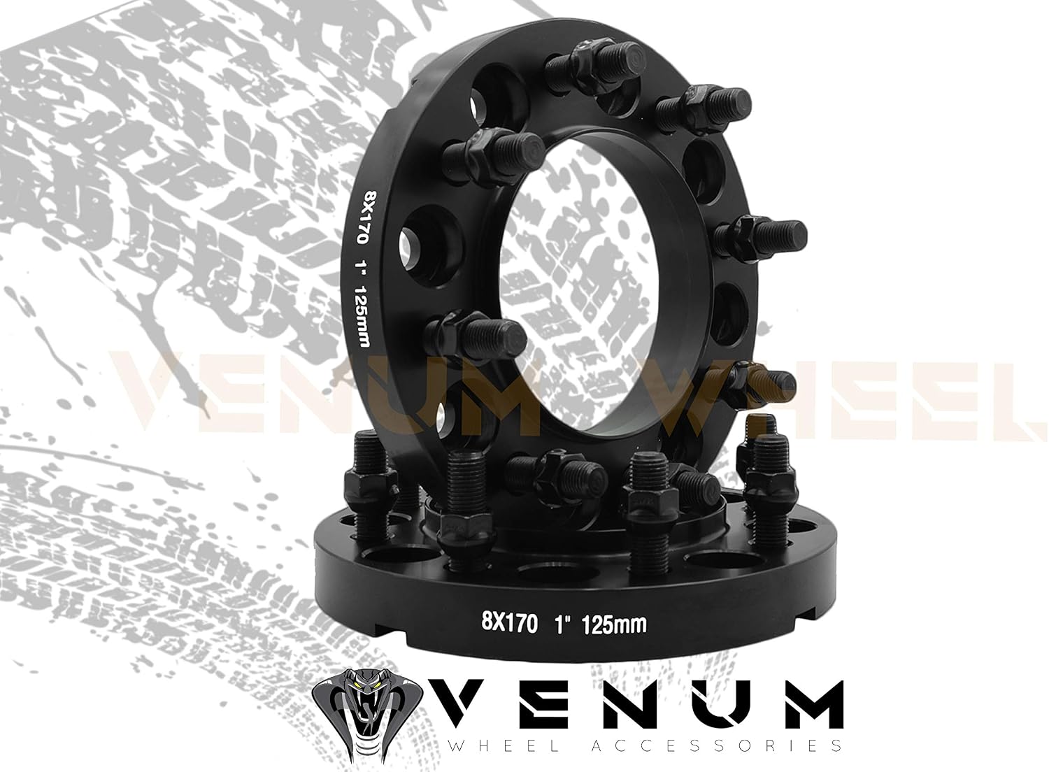 4 Pc Hub Centric Wheel Adapters Spacers | 8x170 MM | 1' Thick | M14x1.5 + 32 Pc Tall Opened End Purple Lug Nuts W/Thread Locker Works with 2003-2019 Ford F-250 F-350 Super Duty