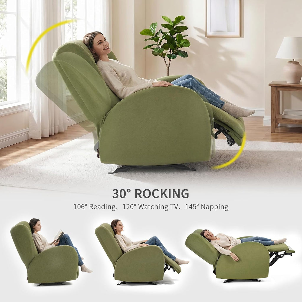 EONIX Stylish Power Glider Rocker Recliner Chair, Dual Motor Independently Controlled Footrest and Backrest, Detachable Headrest, Lazy Boy Recliner for Living Room, SXXY010041, Olive Green