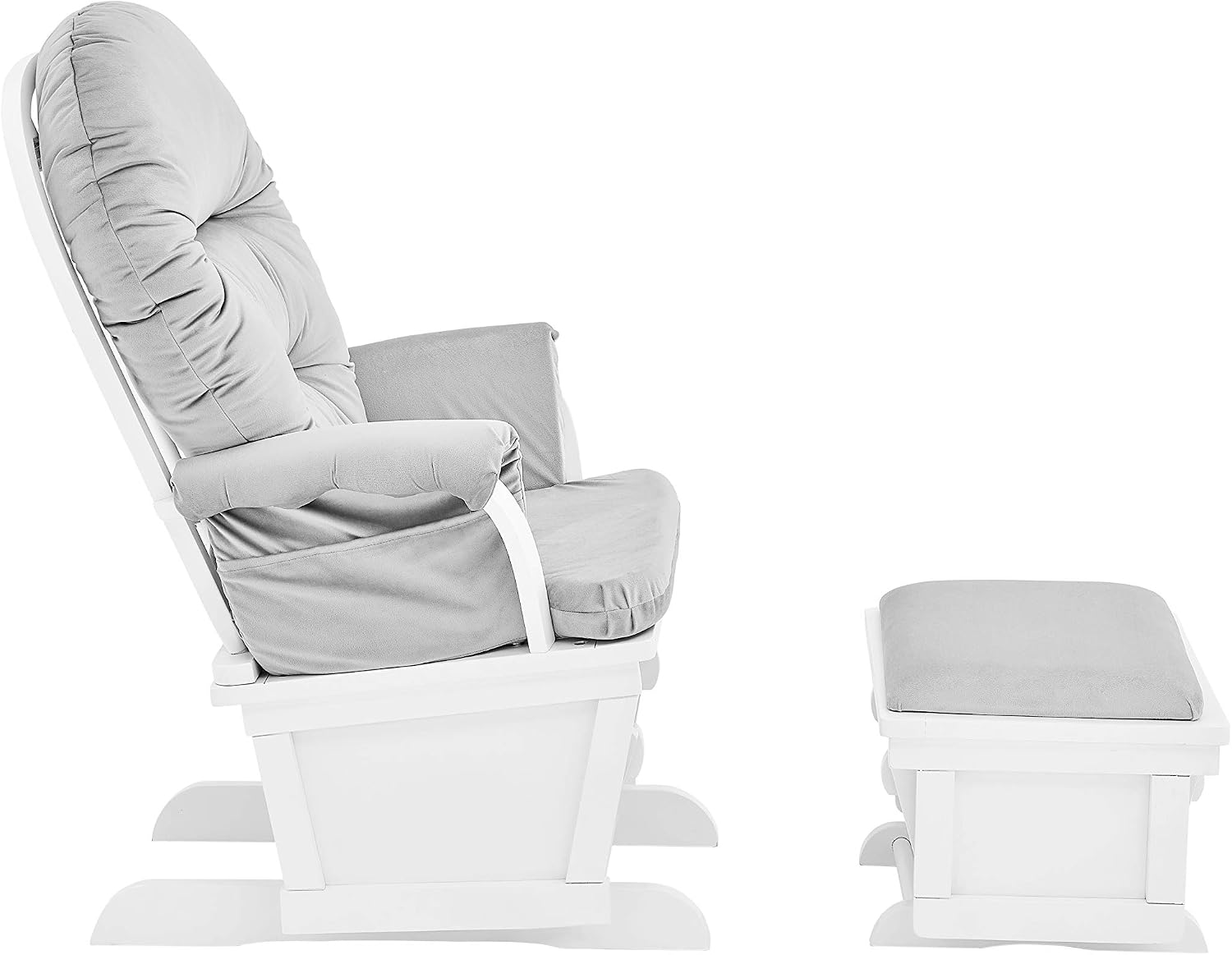 Suite Bebe Madison Glider Rocker and Ottoman, White and Light Grey