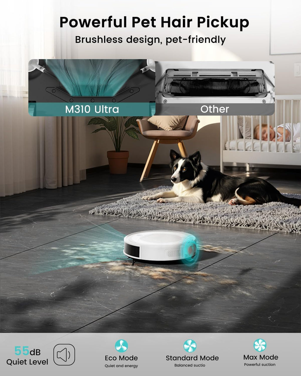 Lefant M310 Ultra Robot Vacuum and Mop, 6000Pa Suction-Slim Robotic Cleaner with ToF LiDAR Navigation, Accurate Obstacle Avoidance, WiFi/App/Alexa Control, 170min Runtime,