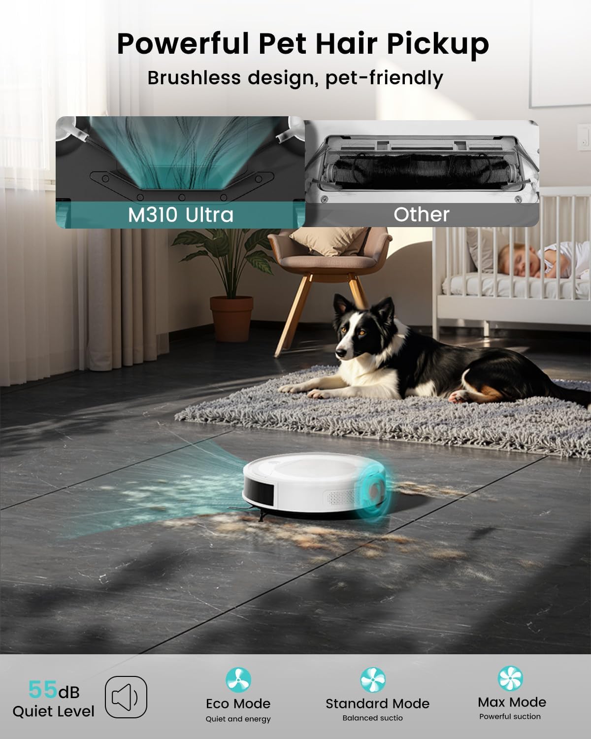 Lefant M310 Ultra Robot Vacuum and Mop, 6000Pa Suction-Slim Robotic Cleaner with ToF LiDAR Navigation, Accurate Obstacle Avoidance, WiFi/App/Alexa Control, 170min Runtime,
