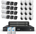 ZOSI 32CH 4K PoE Security Camera System,24 x 8MP Full Color Night Vision Outdoor PoE Cameras,Person Vehicle Detection,Spotlight Siren,2 Way Audio,32CH Surveillance NVR with 8TB HDD for 24/7 Recording