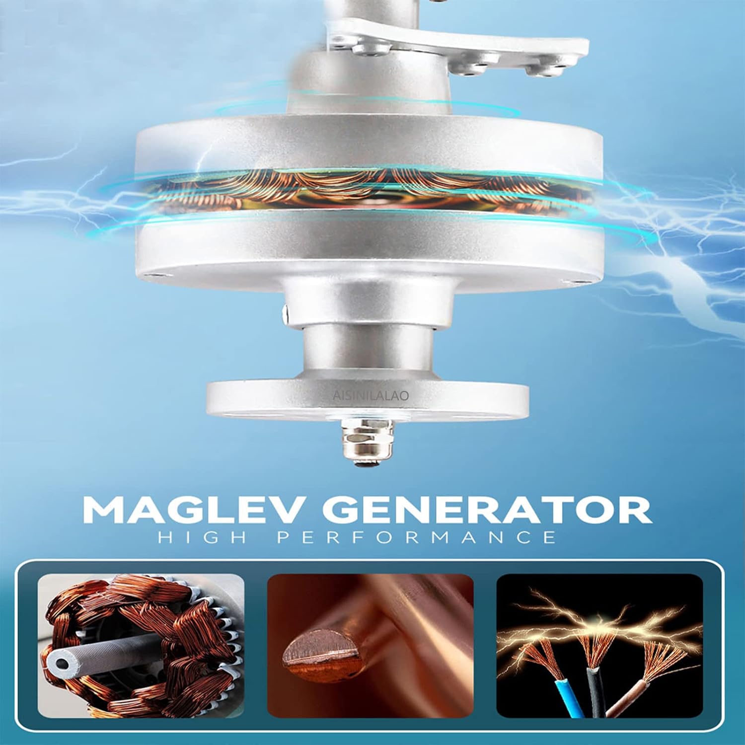 1000W No Noise Vertical Wind Turbine Generator, 12V-48Vportable Vertical Wind Power Turbine Generator Kit with Charge Controller for Homeuse Residential (White)